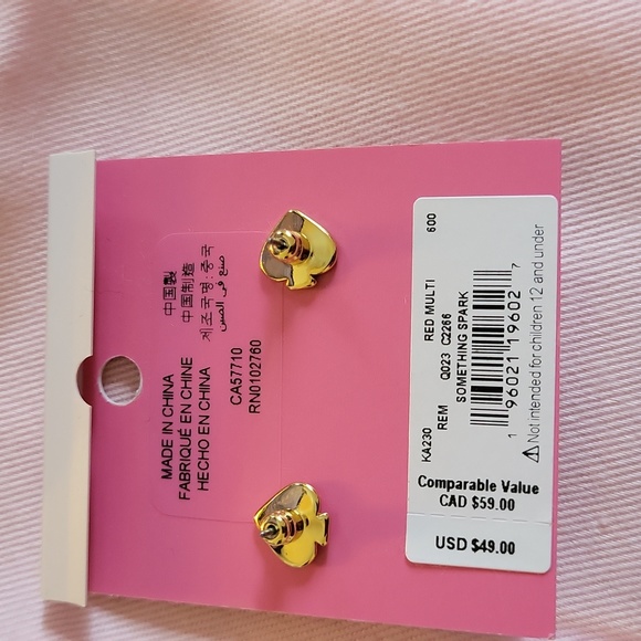 Kate Spade heart sparkling earrings - Picture 3 of 3